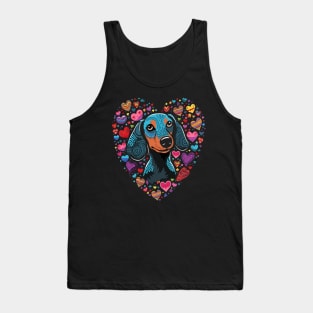 Dachshund Valentine Day Tank Top